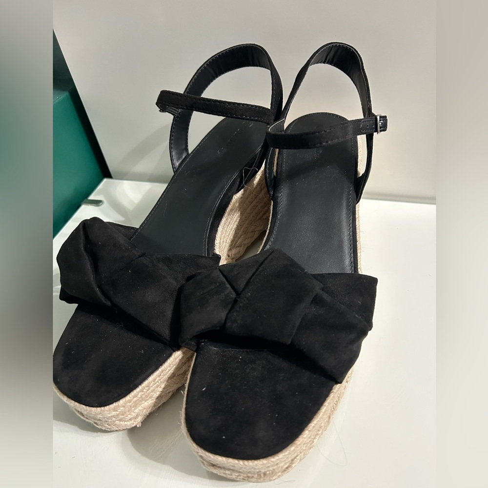 The Drop Black Platform Wedge Espadrille Style Jeremy - Picture 5 of 5